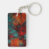 抽象芸術モダンカラフル芸術的型 キーホルダー (裏面)
