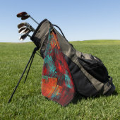 抽象芸術モダンカラフル芸術的型 ゴルフタオル (グリーン)