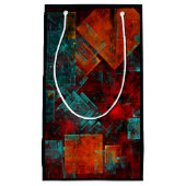 抽象芸術モダンカラフル芸術的型 スモールペーパーバッグ (正面)