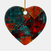 抽象芸術モダンカラフル芸術的型 セラミックオーナメント (裏面)