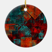 抽象芸術モダンカラフル芸術的型 セラミックオーナメント (裏面)