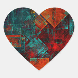 抽象芸術モダンカラフル芸術的型 ハートシール