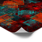 抽象芸術モダンカラフル芸術的型 ポスター (角)