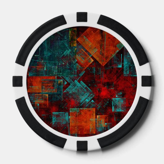 抽象芸術モダンカラフル芸術的型 ポーカーチップ (正面)