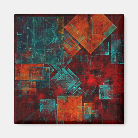 抽象芸術モダンカラフル芸術的型 マグネット (正面)