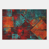 抽象芸術モダンカラフル芸術的型 ラッピングペーパーシート (正面)