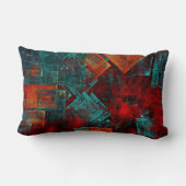 抽象芸術モダンカラフル芸術的型 ランバークッション (裏面)