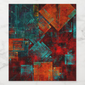 抽象芸術モダンカラフル芸術的型 ワインラベル (シングルラベル)