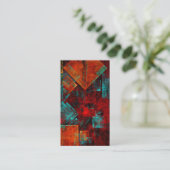 抽象芸術モダンカラフル芸術的型 名刺 (スタンド正面)