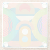 抽象芸術モダンカラフル ガラスコースター (裏面)