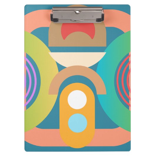 抽象芸術モダンカラフル クリップボード (正面)