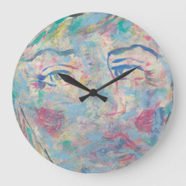 抽象芸術モダンカラフル「ファンシー」の時計 ラージ壁時計