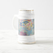 抽象芸術モダンカラフル「ファンシー」マグ ビールジョッキ (正面左)