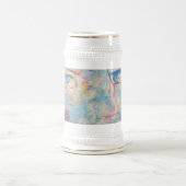 抽象芸術モダンカラフル「ファンシー」マグ ビールジョッキ (中央)