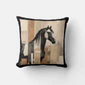 抽象芸術モダンカラー地球トーン絵を描ウマ クッション (正面)