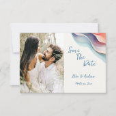 抽象芸術モダンカラー波、写真 セーブザデート (正面)