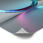 抽象芸術モダンガラスアートパステルアンドグレー ポスター (角)