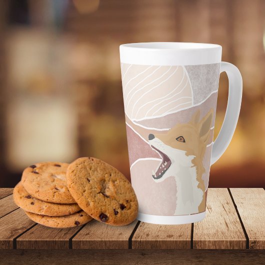 抽象芸術モダンキツネ&ザヒルズ カフェラテマグ