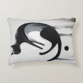 抽象芸術モダンキャット – ミニマルデザインアート アクセントクッション (正面)