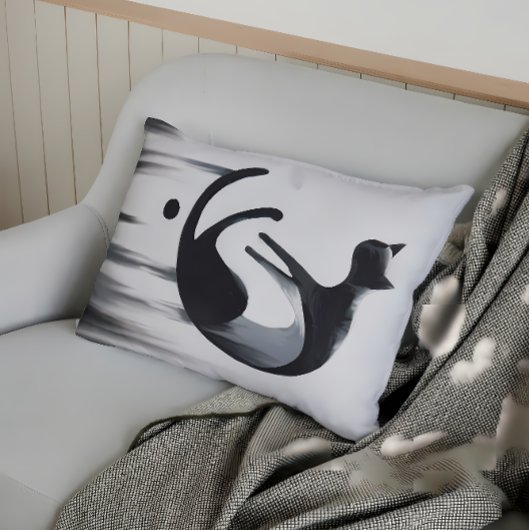 抽象芸術モダンキャット – ミニマルデザインアート アクセントクッション
