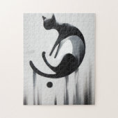 抽象芸術モダンキャット – ミニマルデザインアート ジグソーパズル (縦)