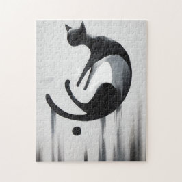 抽象芸術モダンキャット – ミニマルデザインアート ジグソーパズル