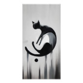 抽象芸術モダンキャット – ミニマルデザインアート ポスター (正面)