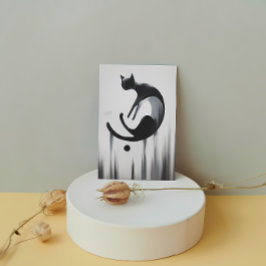 抽象芸術モダンキャット – ミニマルデザインアート ポストカード