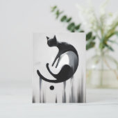 抽象芸術モダンキャット – ミニマルデザインアート ポストカード (スタンド正面)