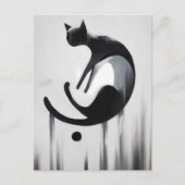 抽象芸術モダンキャット – ミニマルデザインアート ポストカード (正面)