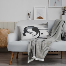 抽象芸術モダンキャット – ミニマルデザインアート ランバークッション