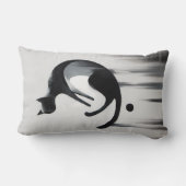 抽象芸術モダンキャット – ミニマルデザインアート ランバークッション (裏面)