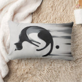 抽象芸術モダンキャット – ミニマルデザインアート ランバークッション (ブランケット)