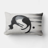 抽象芸術モダンキャット – ミニマルデザインアート ランバークッション (正面)