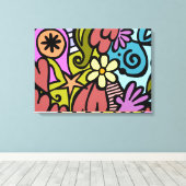 抽象芸術モダンキュービズム美術 キャンバスプリント (インサイチュ (ウッドフロア))