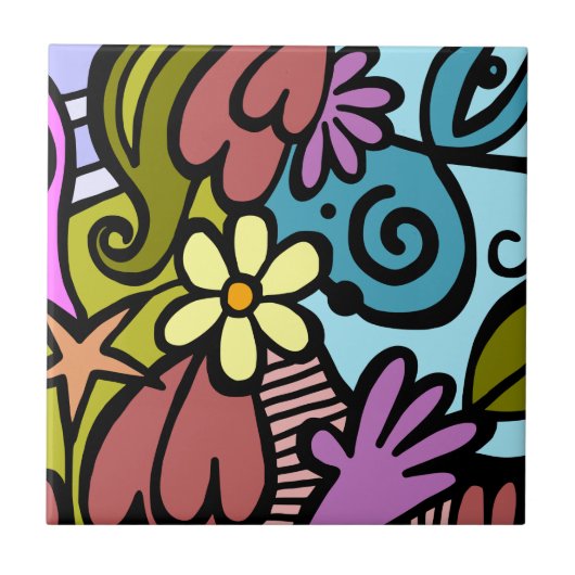 抽象芸術モダンキュービズム美術 タイル (正面)