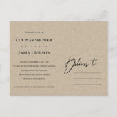 抽象芸術モダンクラフトテラコッタカップルのシャワー インビテーションポストカード (裏面)