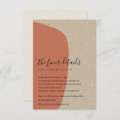 抽象芸術モダンクラフトテラコッタ結婚の詳細 エンクロージャーカード (正面/裏面)