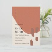 抽象芸術モダンクラフト赤赤ベビーシャワー招待状 サンキューカード (スタンド正面)