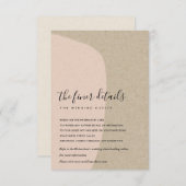 抽象芸術モダンクラフト赤面ピーチ結婚詳細 エンクロージャーカード (正面/裏面)