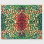 抽象芸術モダンクリスマススターグリーンレッド ラッピングペーパー (フラット)