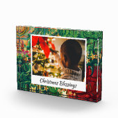 抽象芸術モダンクリスマススターフォトキープサケ フォトブロック (右)