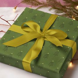 抽象芸術モダンクリスマスツリーグリーンホリデーギフト ラッピングペーパー