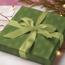 抽象芸術モダンクリスマスツリーグリーンホリデーギフト ラッピングペーパー