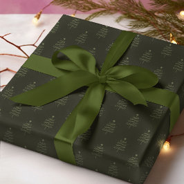 抽象芸術モダンクリスマスツリーダークグリーンホリデー ラッピングペーパー