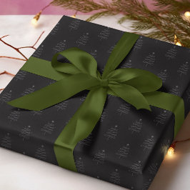 抽象芸術モダンクリスマスツリーブラックホリデーギフト ラッピングペーパー