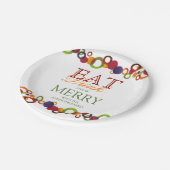 抽象芸術モダンクリスマスパーティー円 |休日 ペーパープレート (アングル)