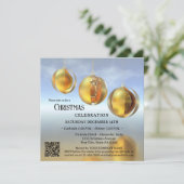 抽象芸術モダンクリスマス会社パーティー 招待状 (スタンド正面)