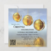 抽象芸術モダンクリスマス会社パーティー 招待状 (正面)