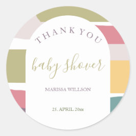 抽象芸術モダンクリーミーな夏のカラースプラッシュ ラウンドシール